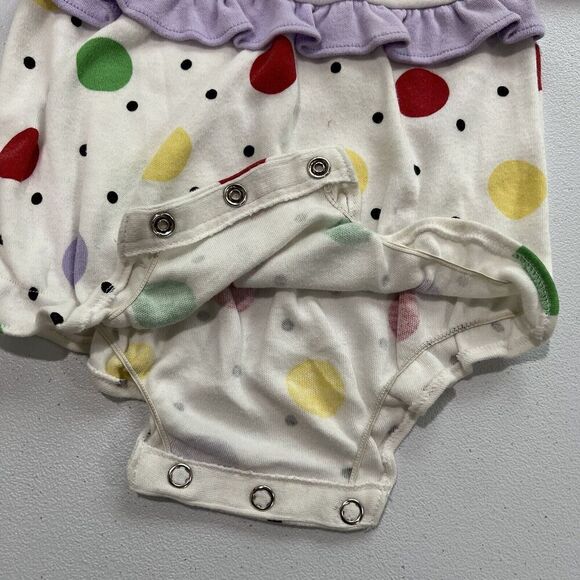 Color Track Vintage Baby Bodysuit Size 18 Months Multicolor Polka Dots Butterfly - Picture 4 of 6